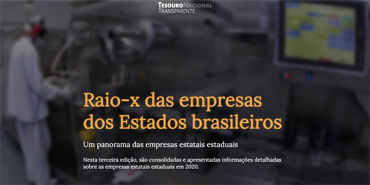 A snapshot of the project initial screen, with the project title and a big picture of an employee in a lab at the Pharmaceutical Company of Pernambuco